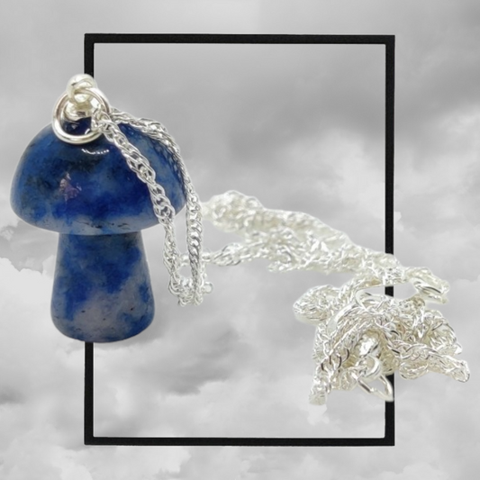 Gemstone shroom necklace - sodalite