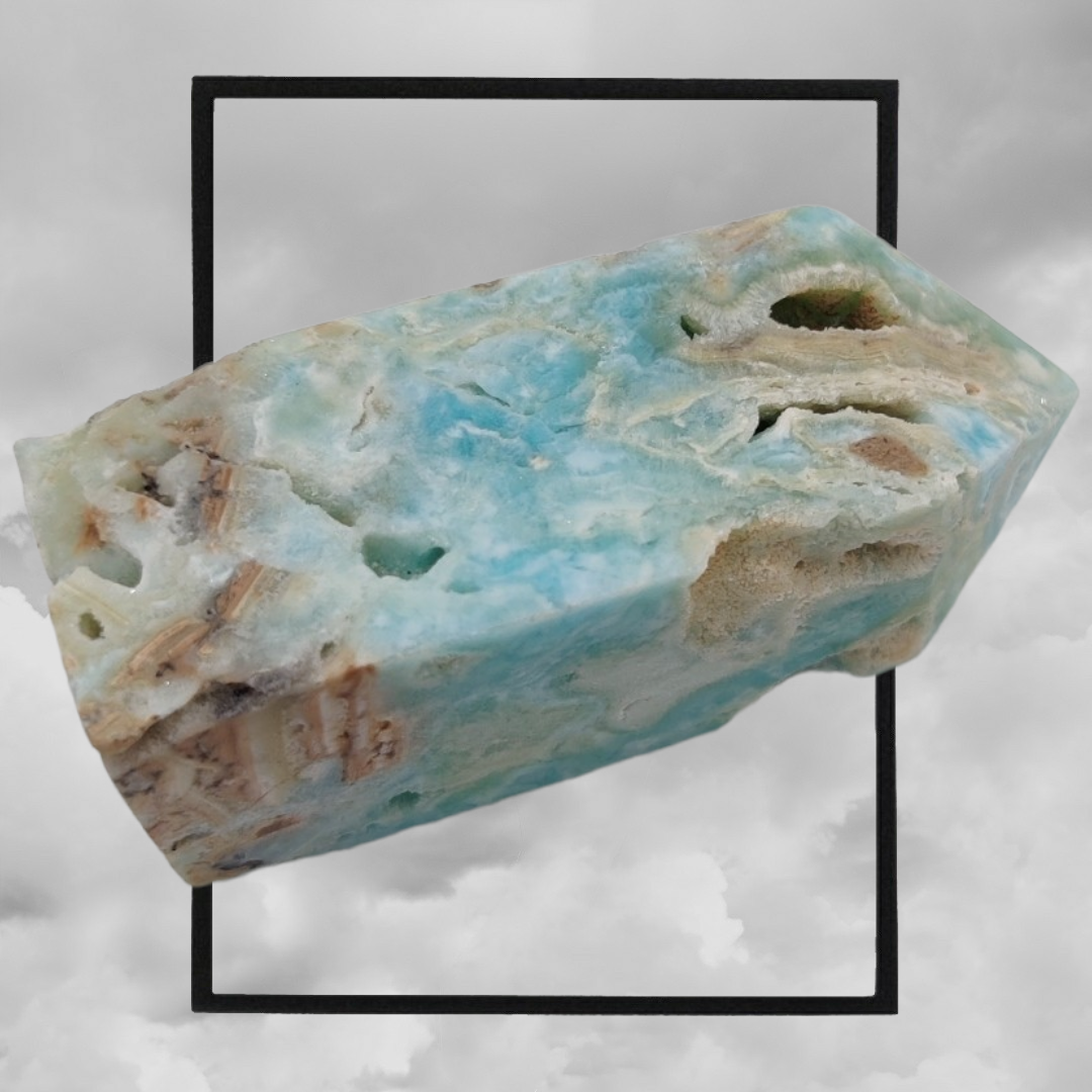 Blue Aragonite tower . Emotional wellbeing