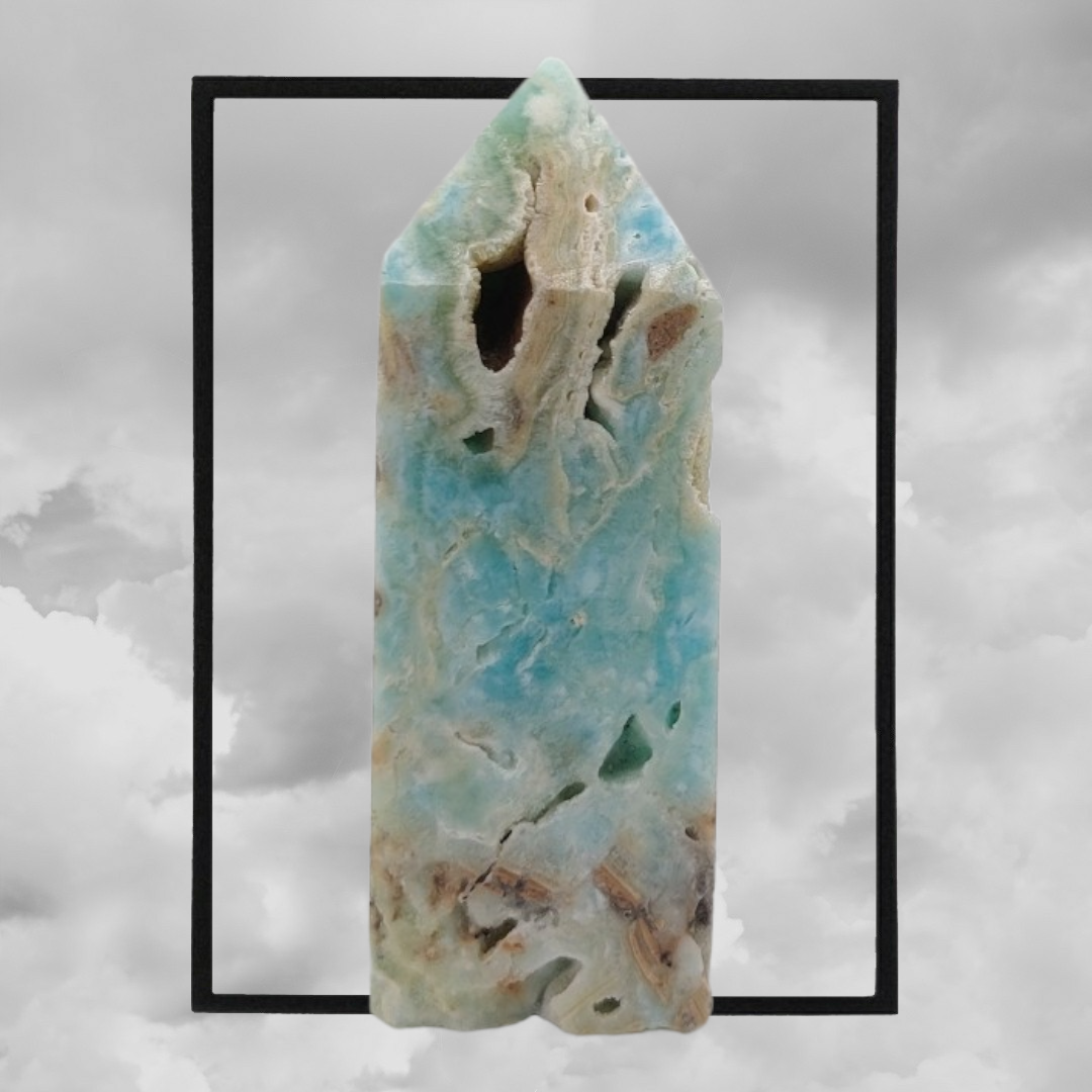 Blue Aragonite tower . Emotional wellbeing