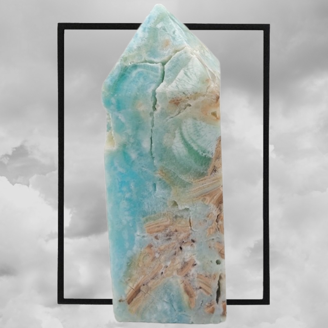 Blue Aragonite tower . Emotional wellbeing