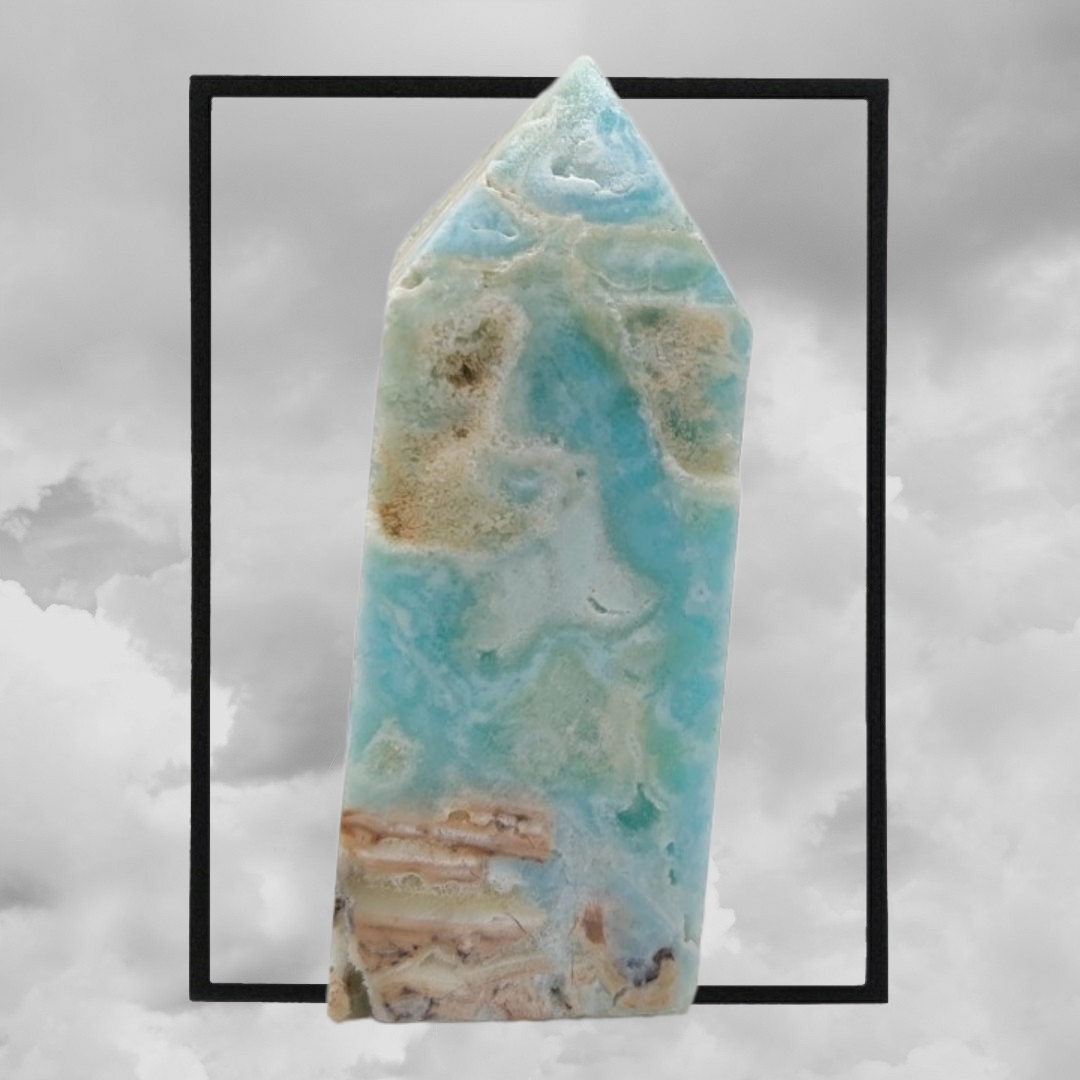 Blue Aragonite tower . Emotional wellbeing