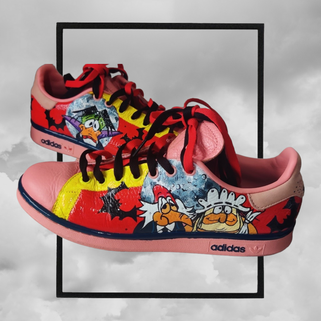 One of a kind count duckula adidas trainers.