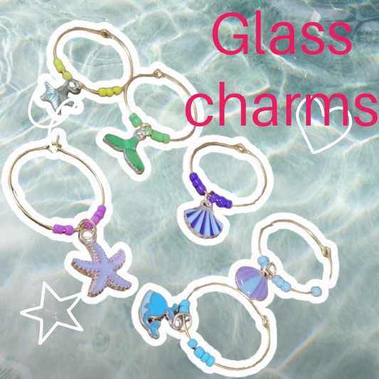 Sea beach themed glass charms