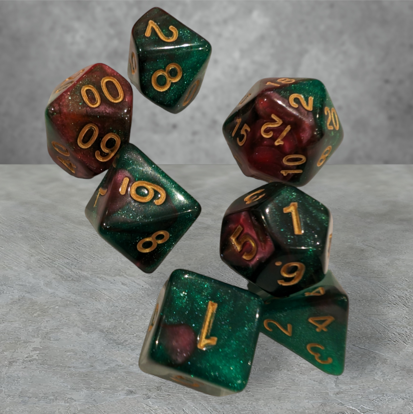 "Poison apples" tabletop roleplay gaming dice perfect for DND gaming