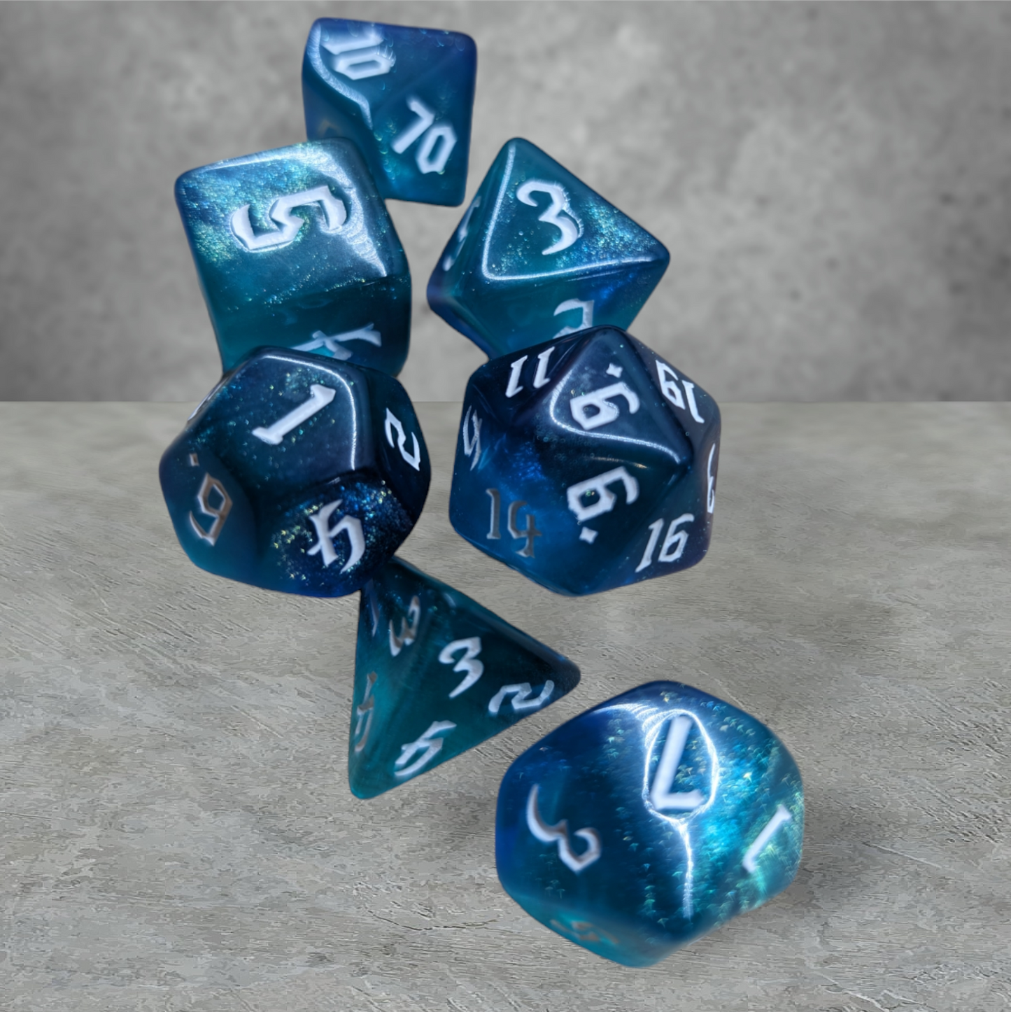 "water dragon" 3d dragon tabletop roleplay gaming dice gift set