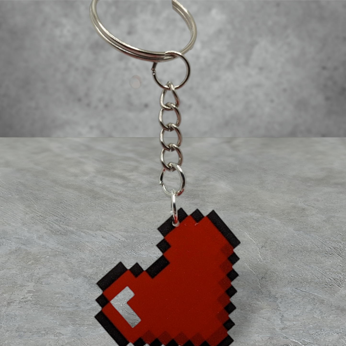 "pixelmate" pixel heart couple gift, necklace & keyring