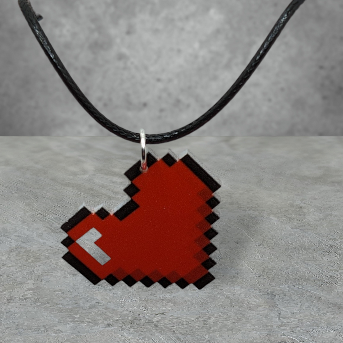 "pixelmate" pixel heart couple gift, necklace & keyring