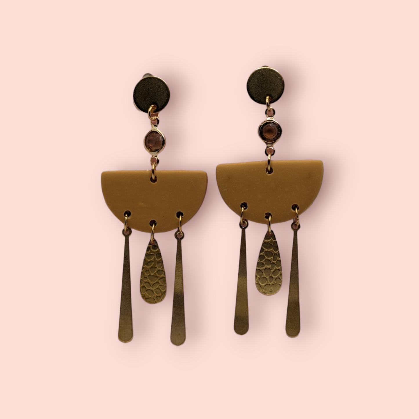 Caramel kisses themed earrings caramel drizzle