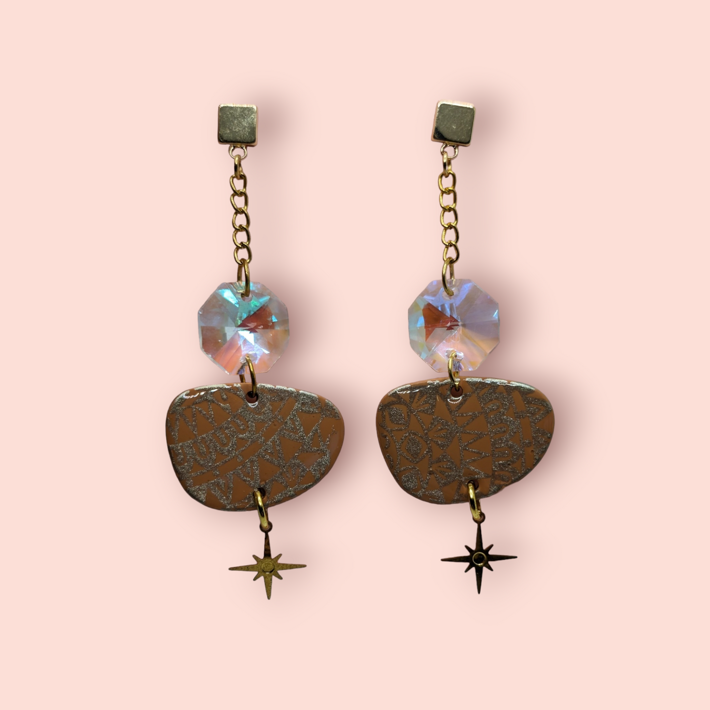 Caramel kisses themed earrings crystal wishes