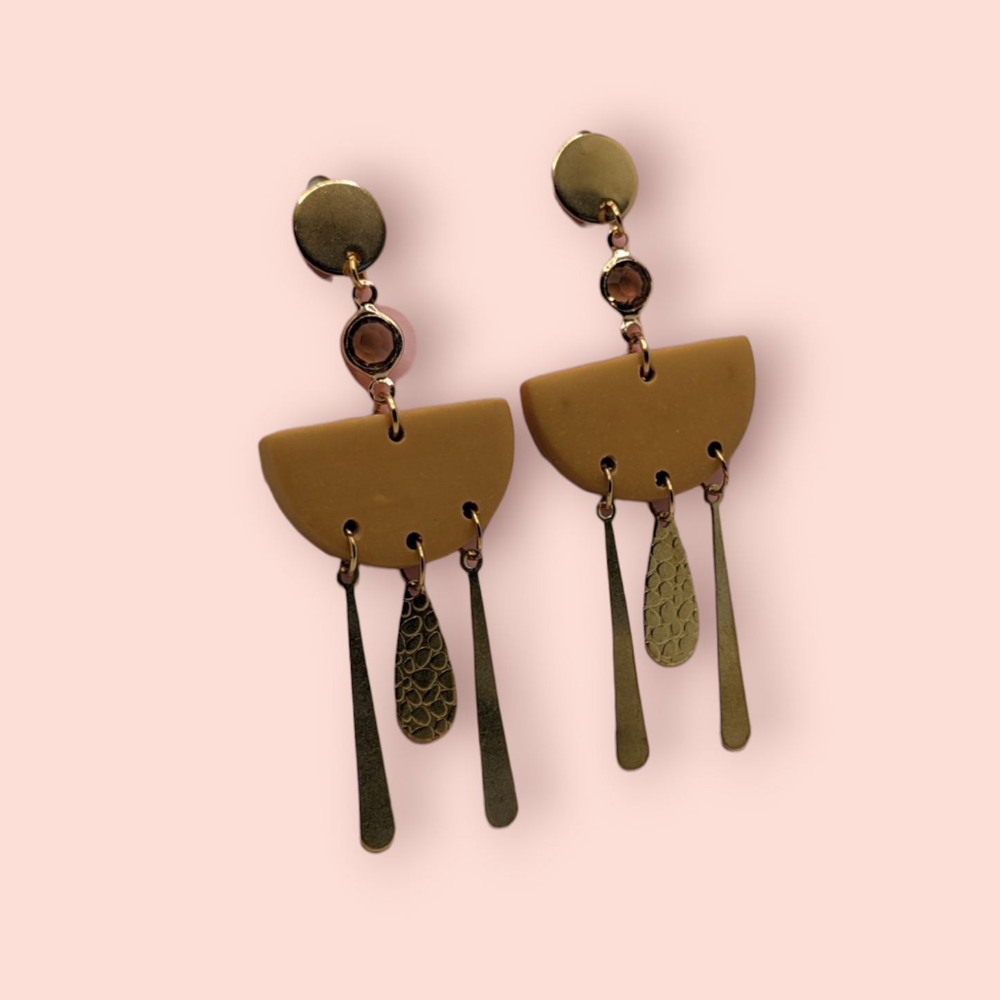 Caramel kisses themed earrings caramel drizzle