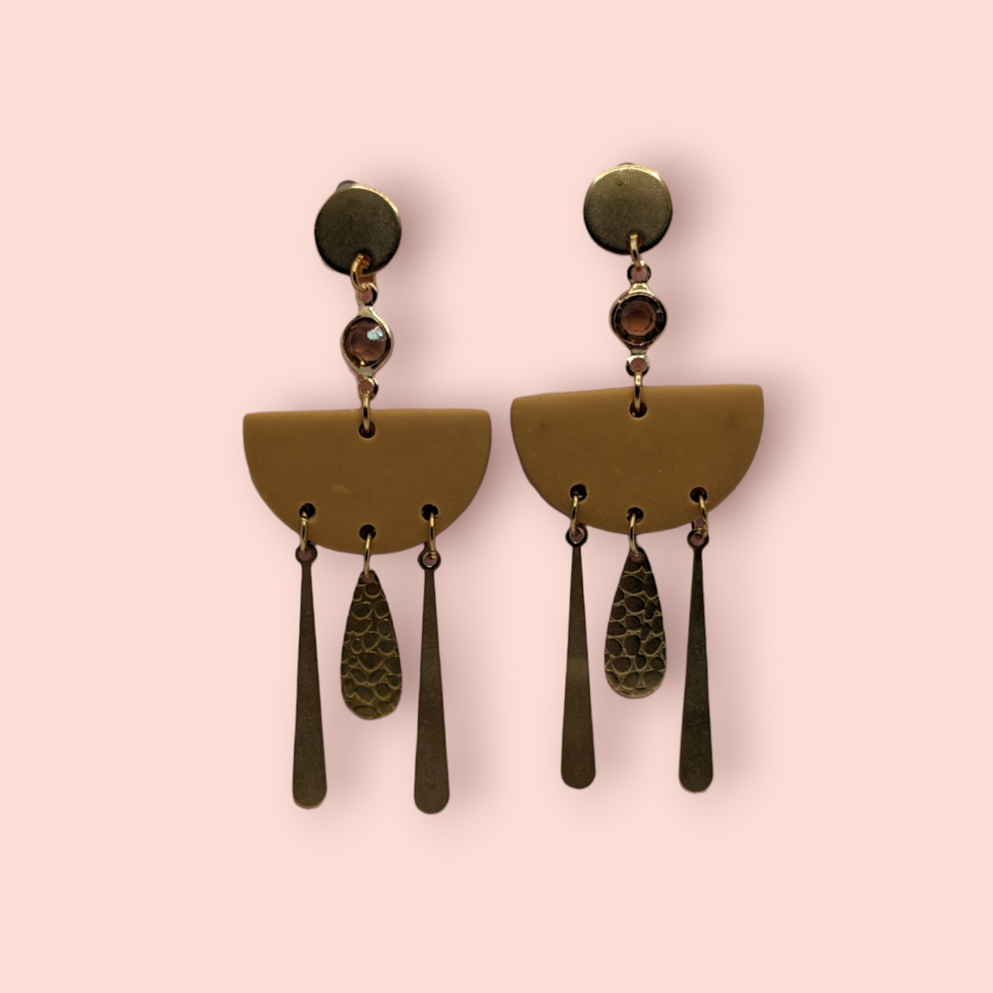 Caramel kisses themed earrings caramel drizzle