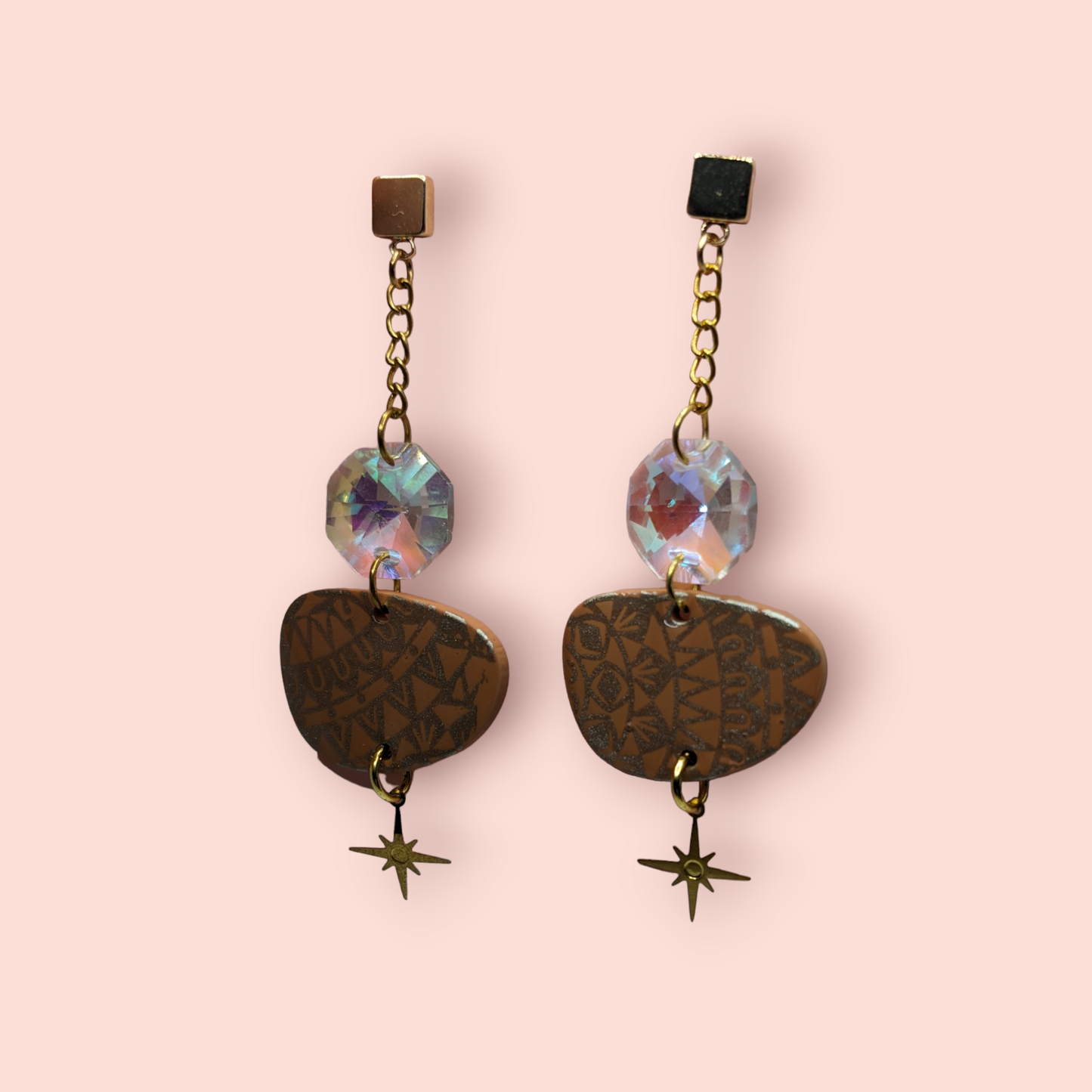 Caramel kisses themed earrings crystal wishes