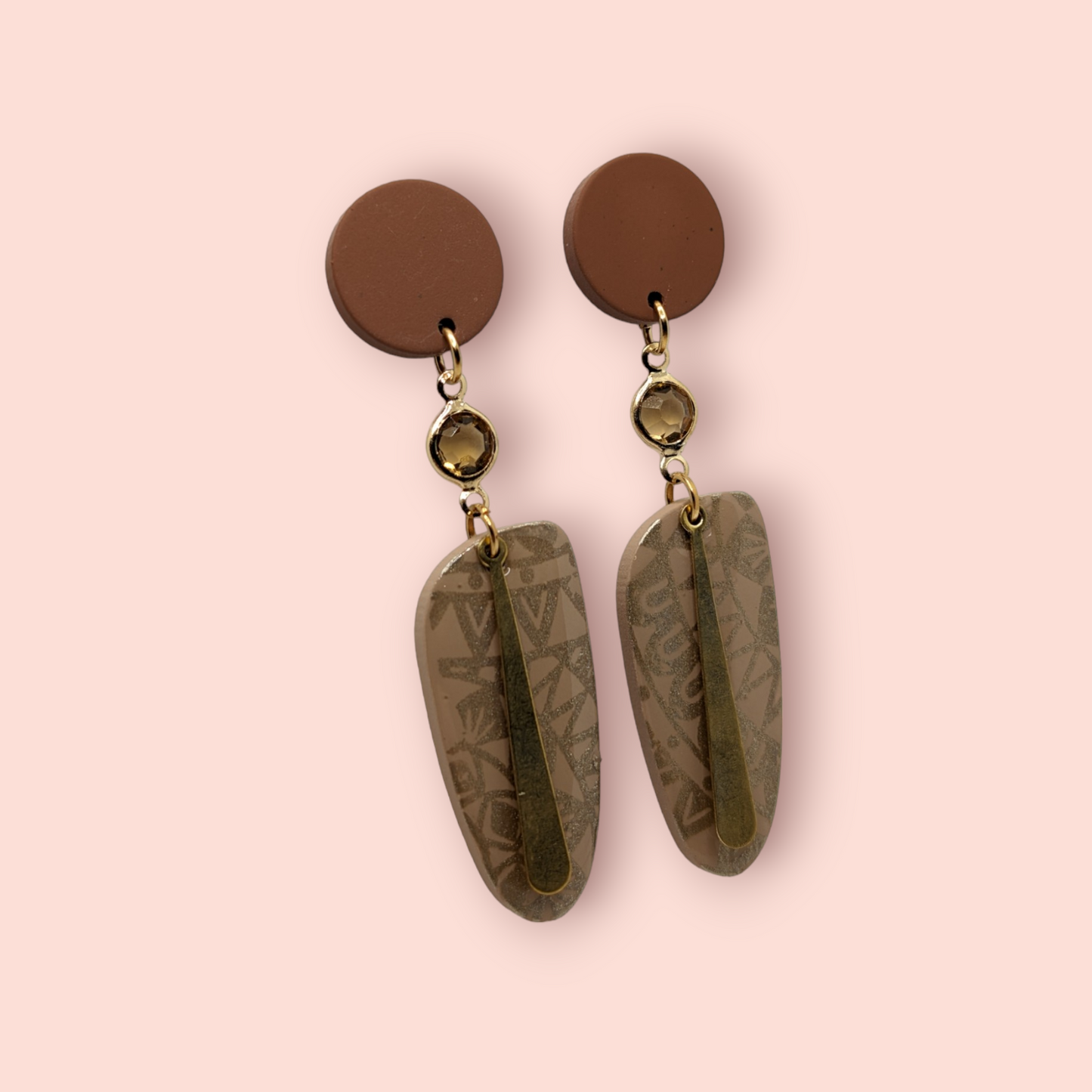 Caramel kisses themed earrings chocolate caramel