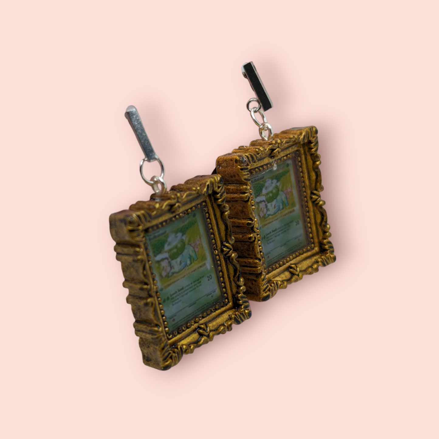 Bulbasaur hall of fame frame earrings