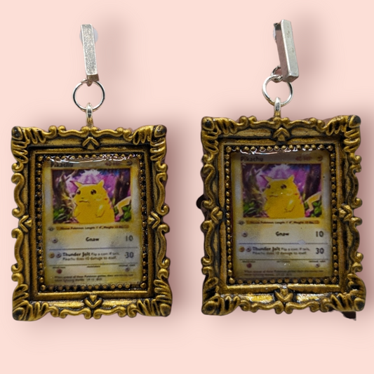 Pikachu hall of fame frame earrings