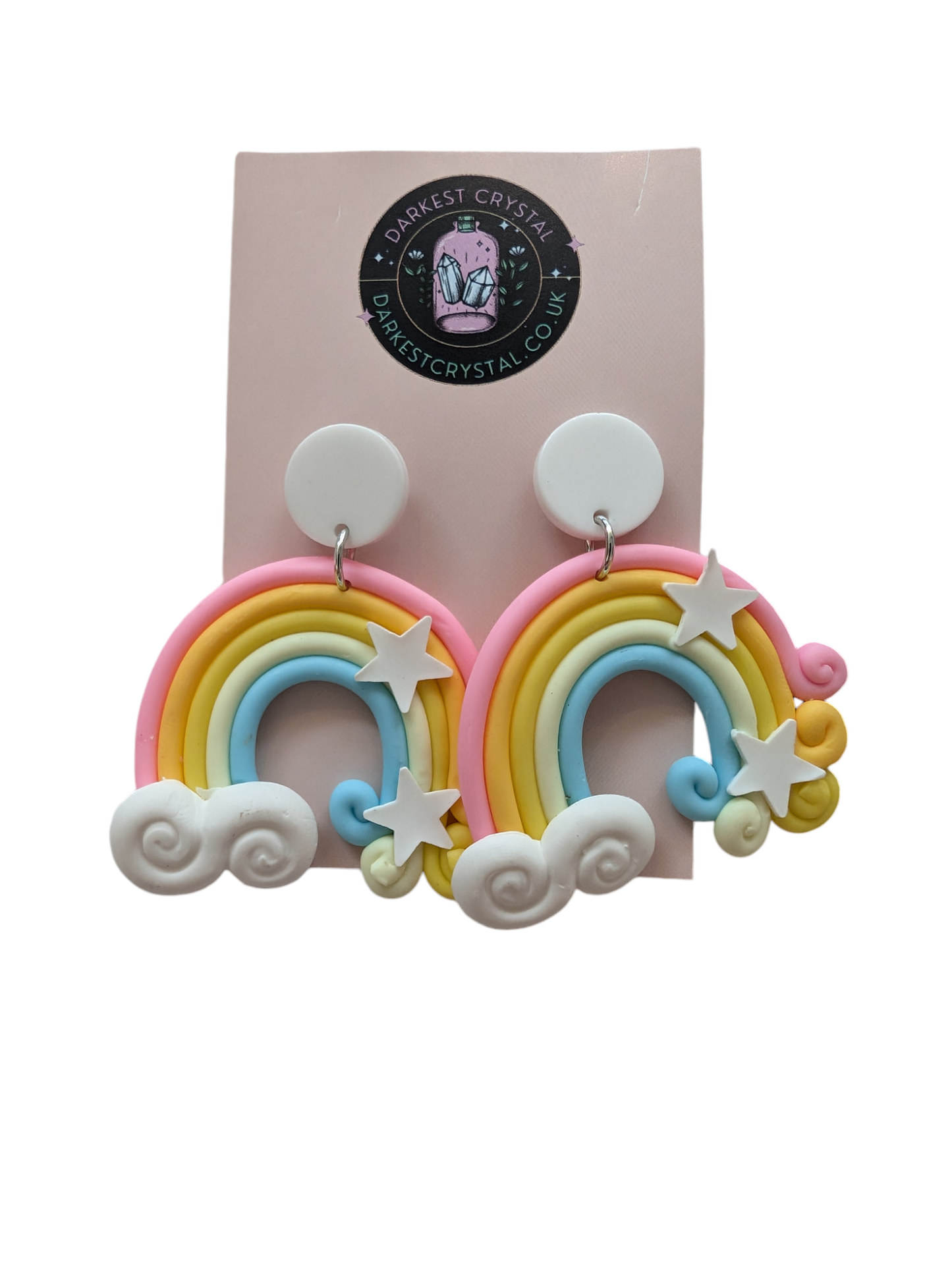 Chic Rainbow Delight: Handmade Polymer Clay Earrings