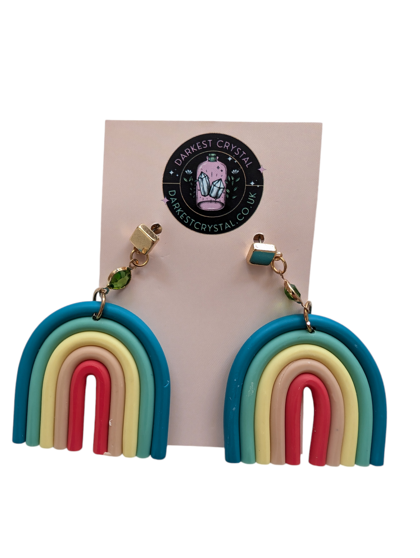 Chic Rainbow Delight: Handmade Polymer Clay Earrings