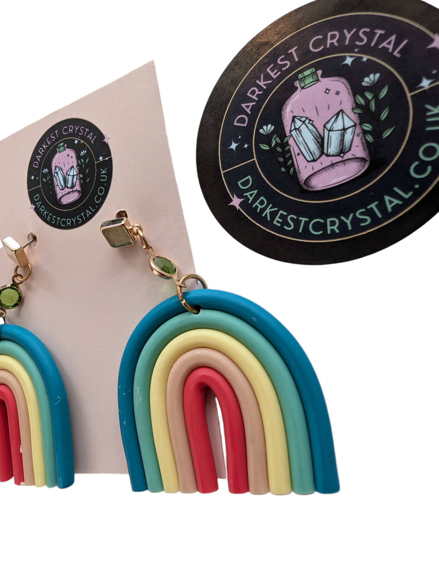 Chic Rainbow Delight: Handmade Polymer Clay Earrings