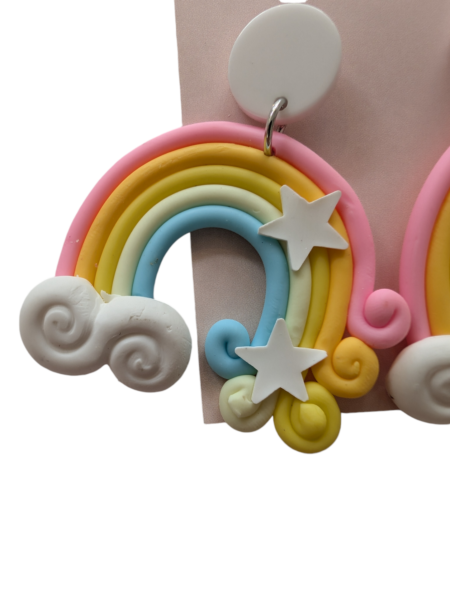 Chic Rainbow Delight: Handmade Polymer Clay Earrings