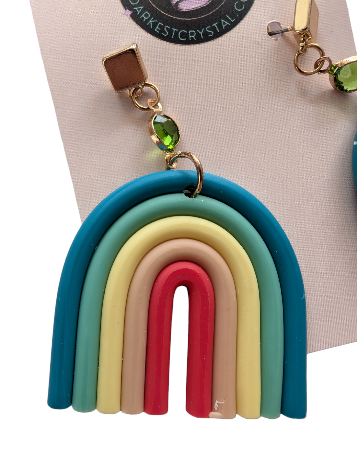 Chic Rainbow Delight: Handmade Polymer Clay Earrings