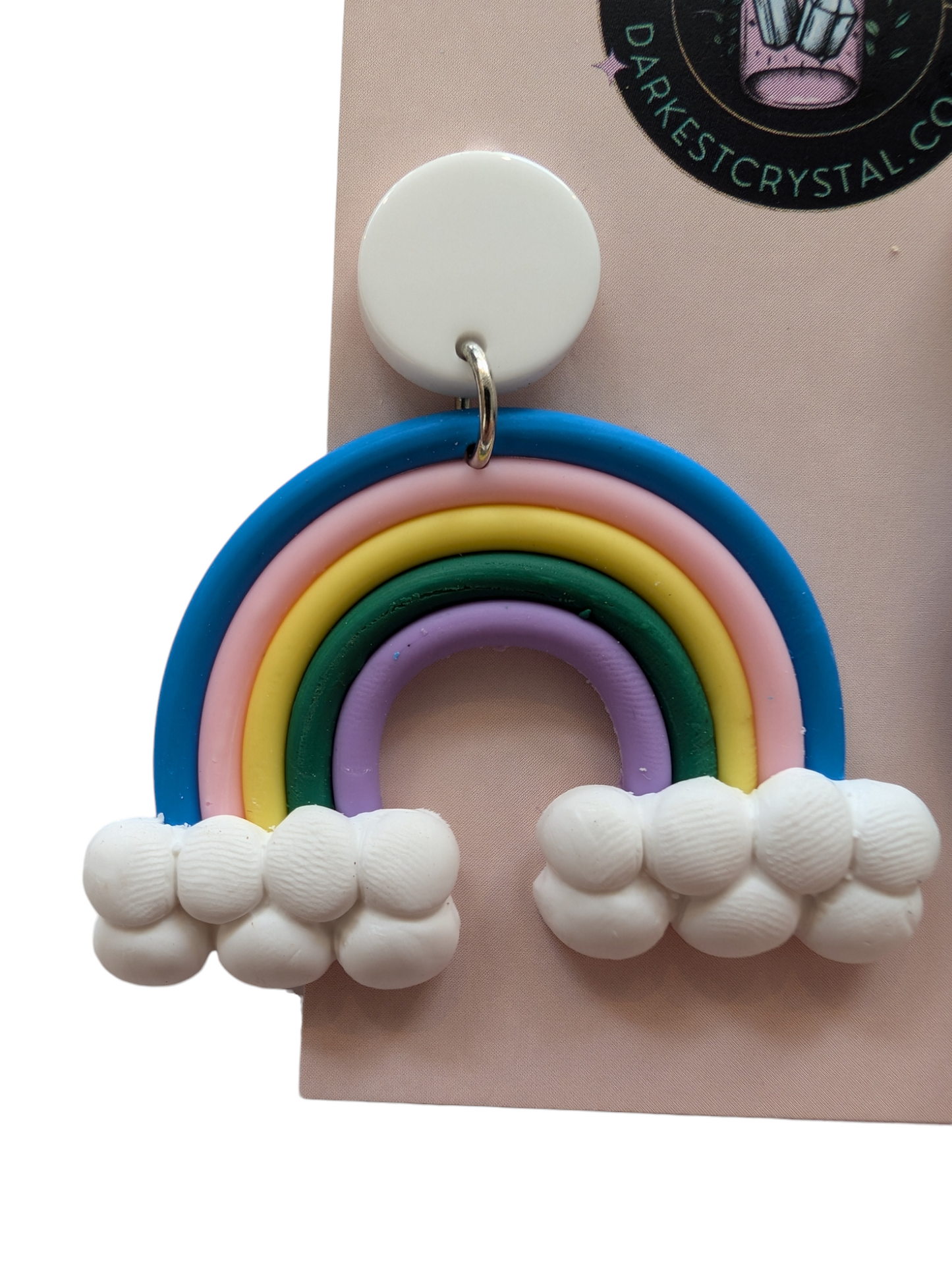 Chic Rainbow Delight: Handmade Polymer Clay Earrings