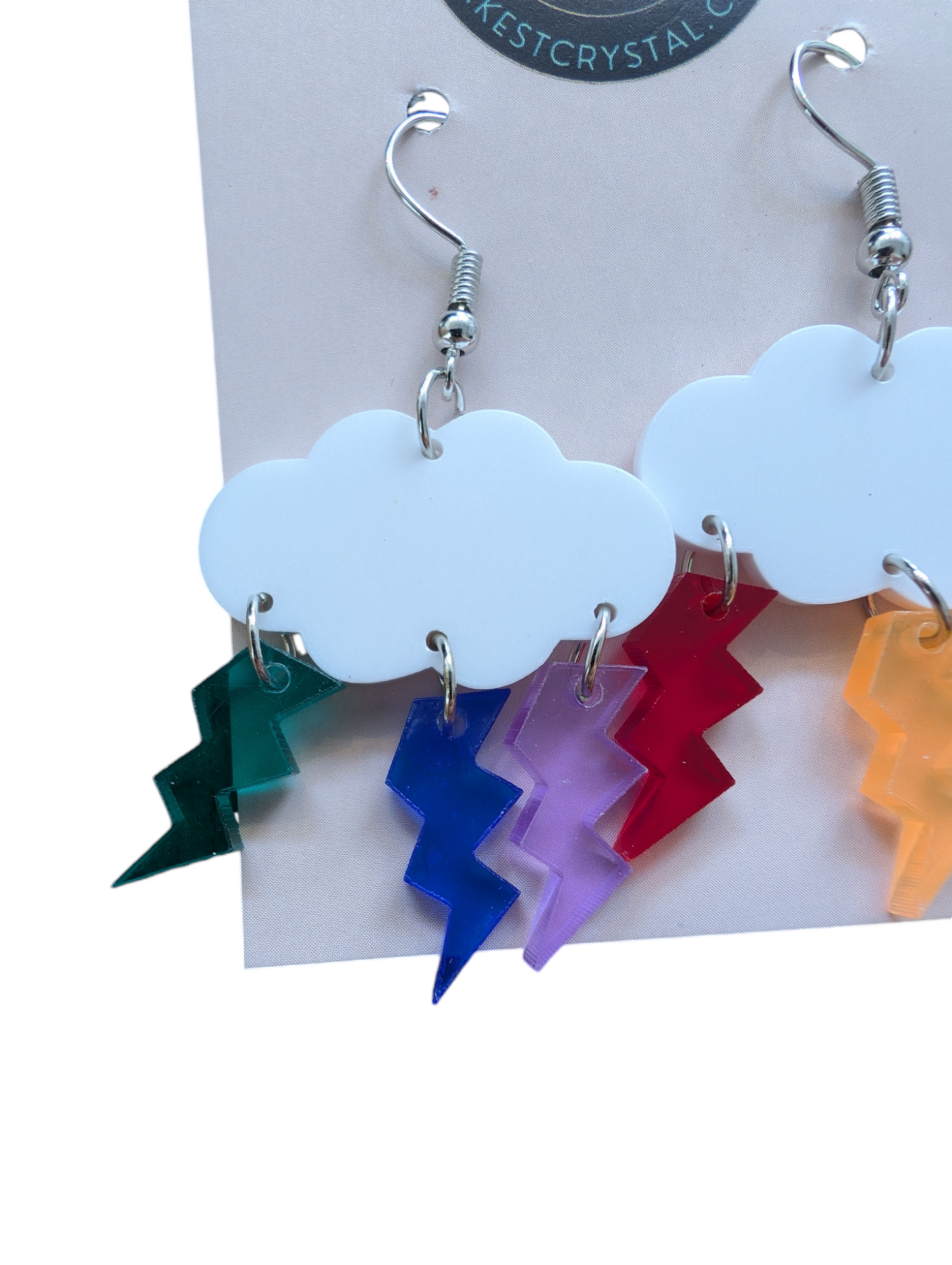 Chic Rainbow Delight: Handmade acrylic Earrings