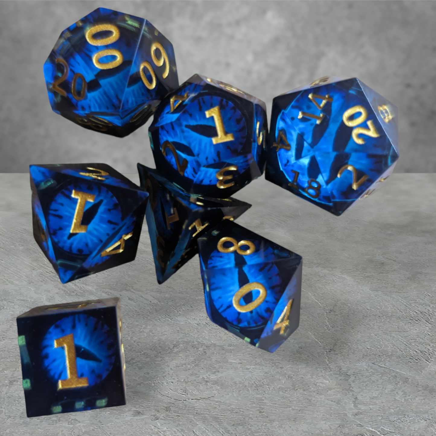 "sea dragon" themed tabletop roleplay gaming dice gift set