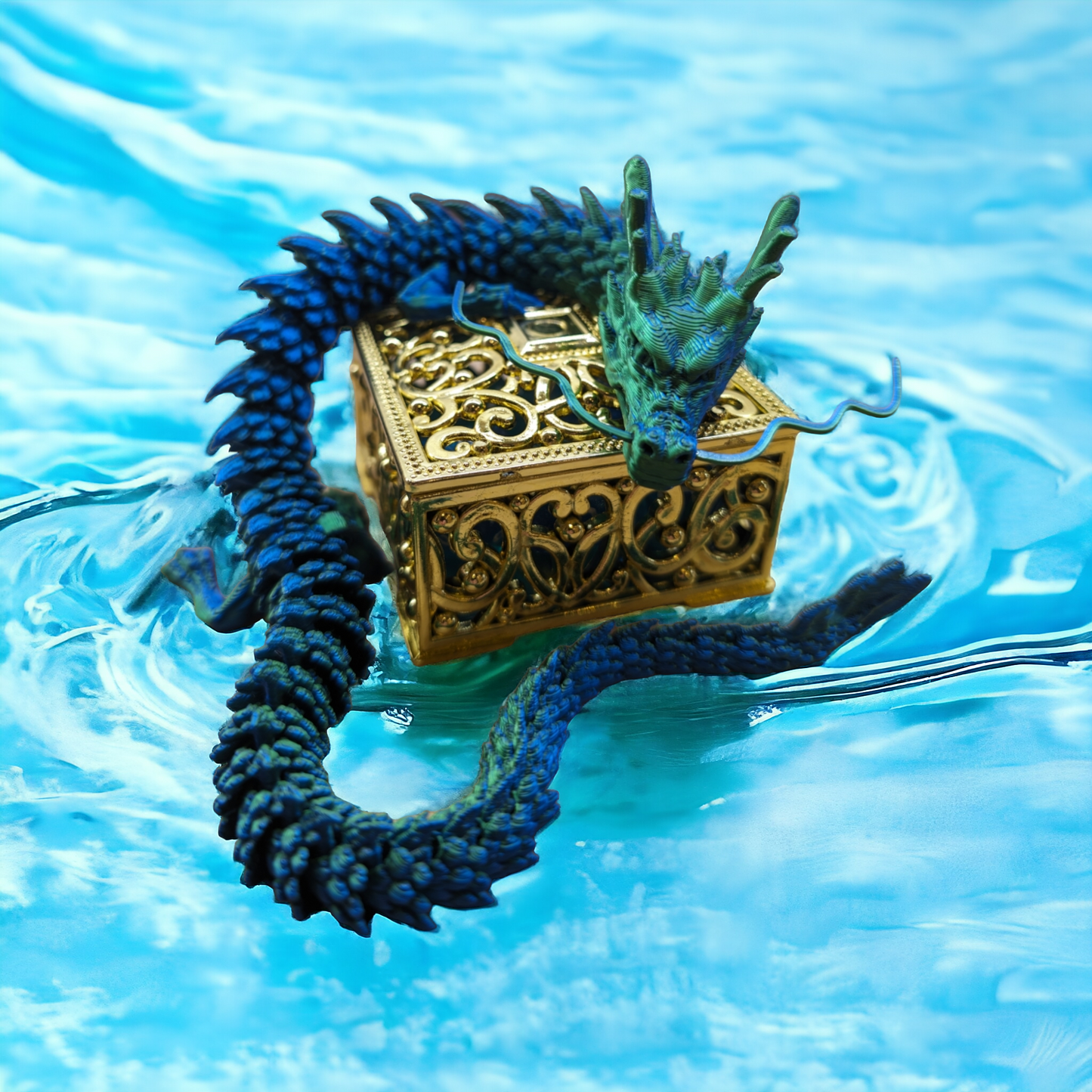 "water dragon" 3d dragon tabletop roleplay gaming dice gift set