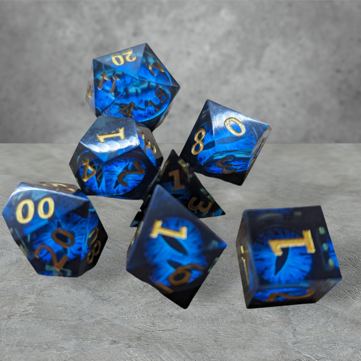 "sea dragon" themed tabletop roleplay gaming dice gift set