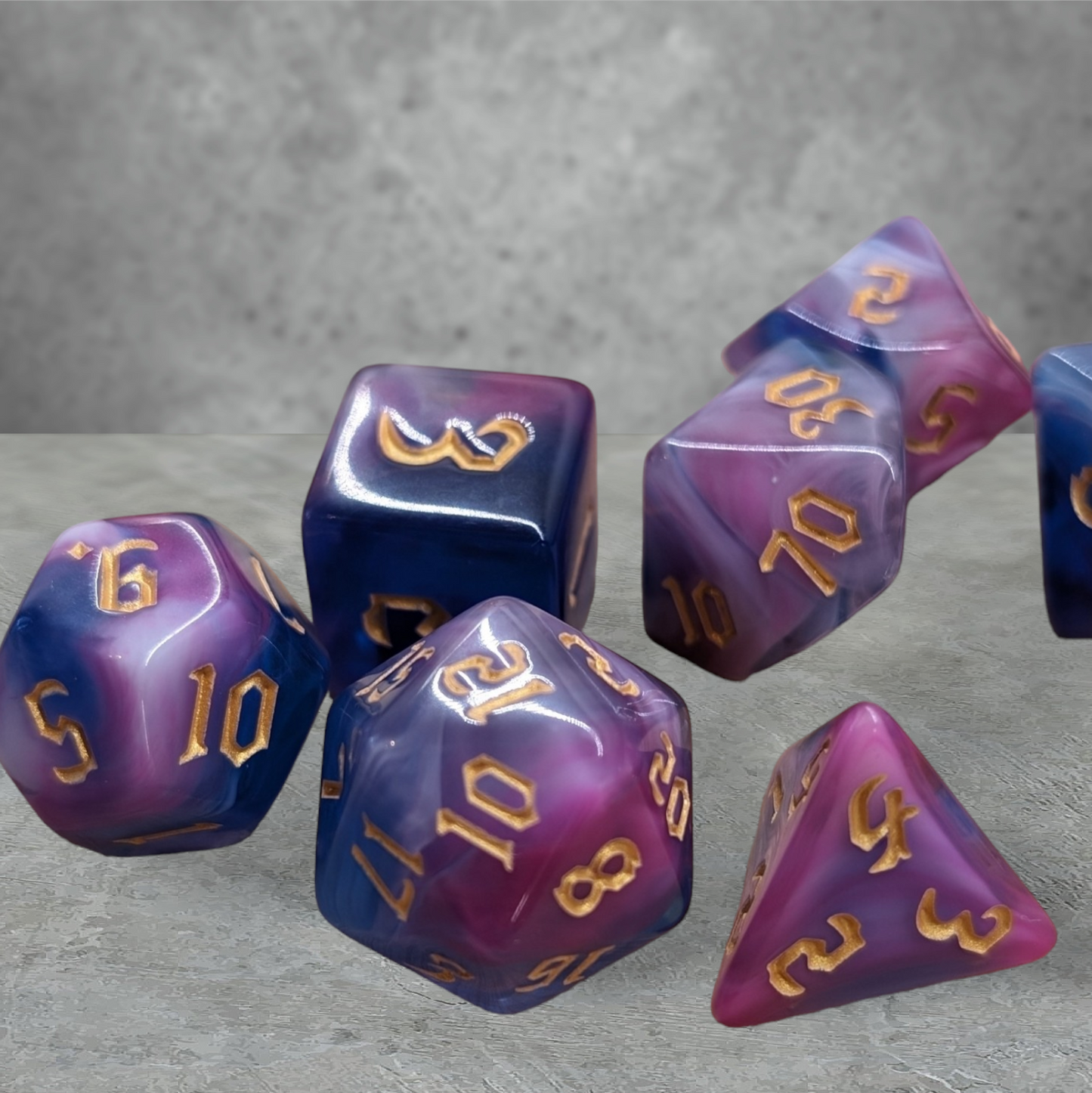 "I swing both ways" themed tabletop roleplay gaming dice gift set