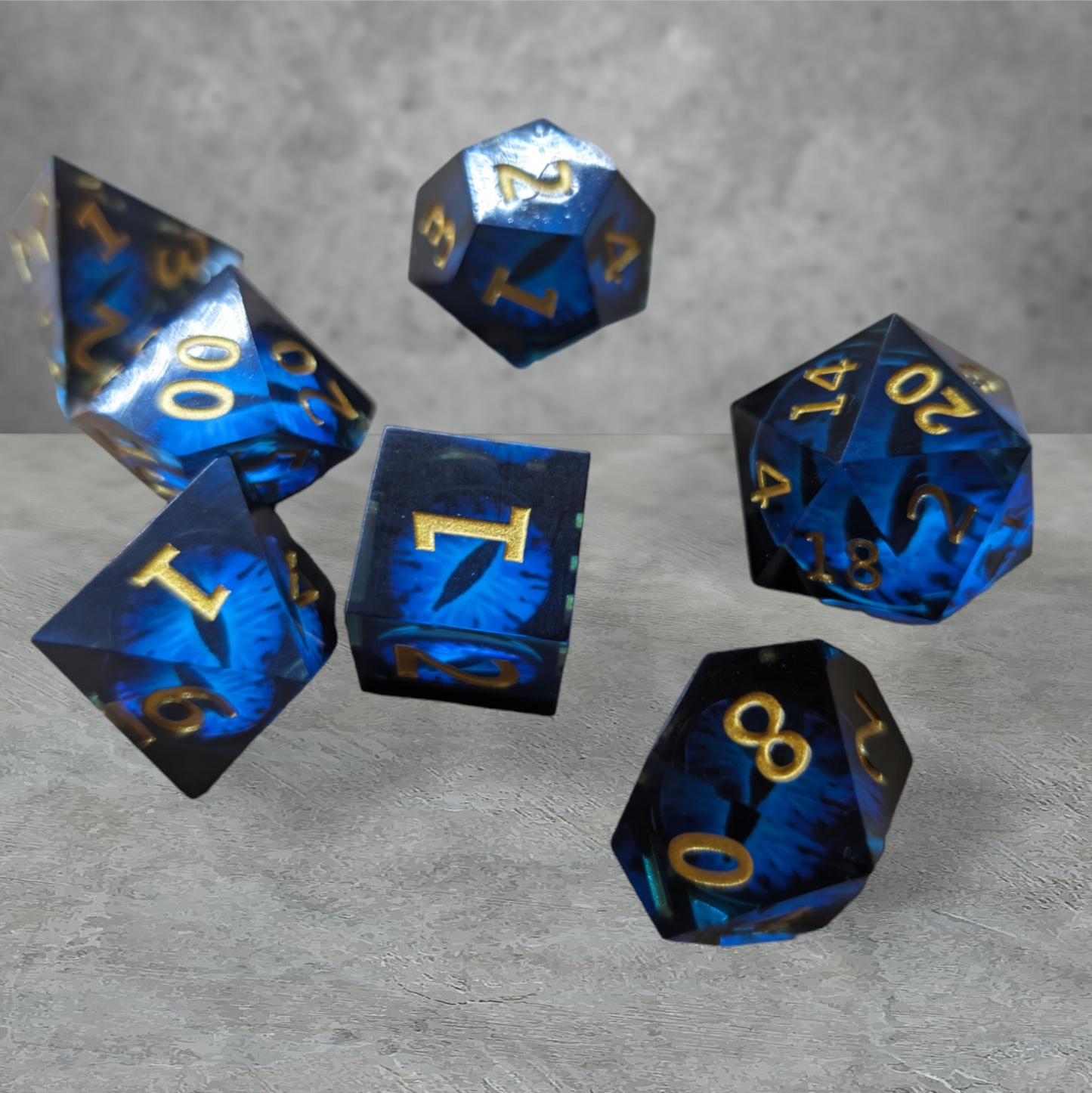 "sea dragon" themed tabletop roleplay gaming dice gift set