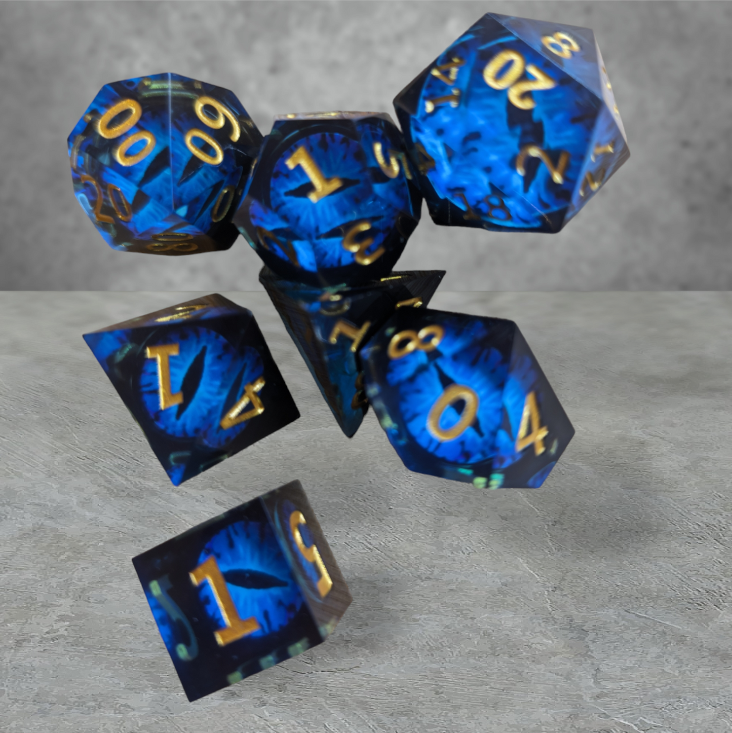 "sea dragon" themed tabletop roleplay gaming dice gift set