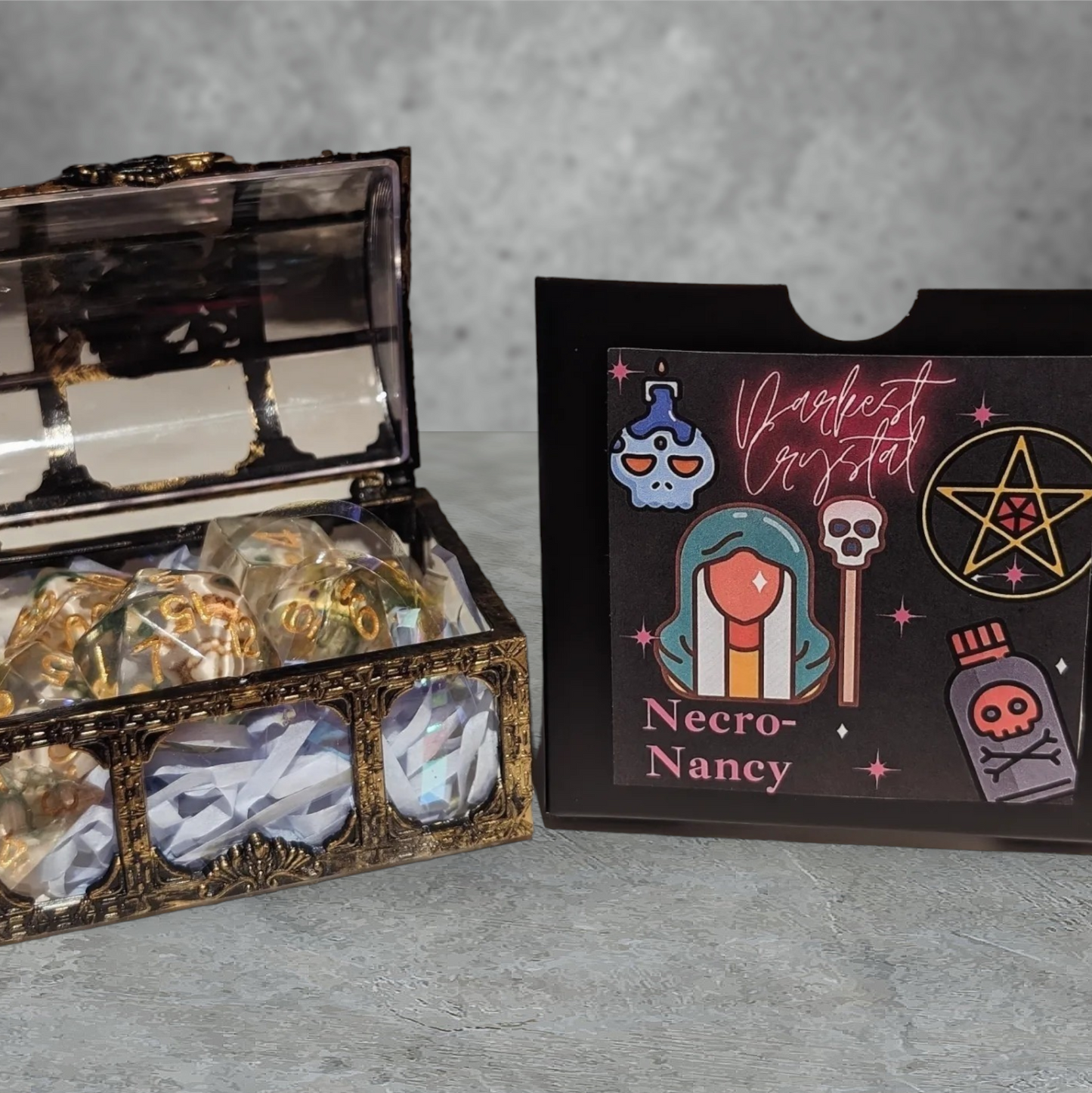 "necro-nancy" the crypt bones tabletop roleplay gaming dice