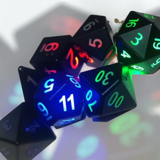 Led glow roll d&d tabletop roleplay gaming dice